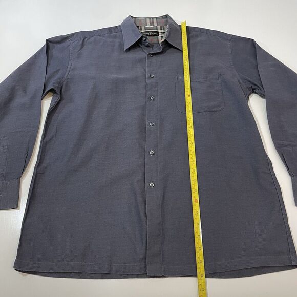 VTG Pierre Balmain Men’s Large Gray Woven Dress Shirt Monsieur Button 42 - Picture 4 of 8